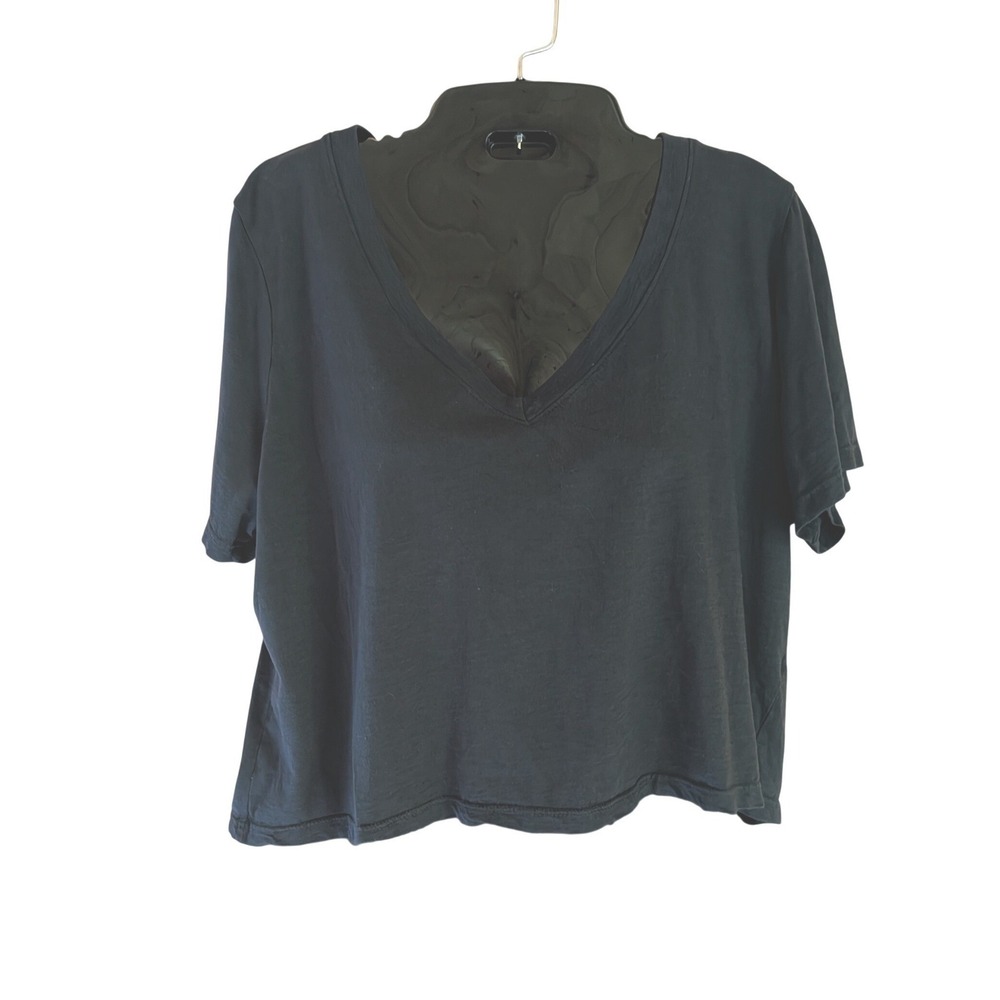 Marine Layer V-Neck Cropped Tee Women S Minimalist Capsule Basics Relaxed Fit